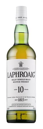 Whisky - Laphroaig 10 års single malt, 0,7 L, 40%